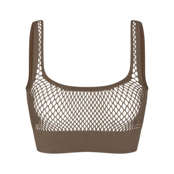 NWOT Skims knit scoop fishnet cover up bralette - Picture 2 of 5